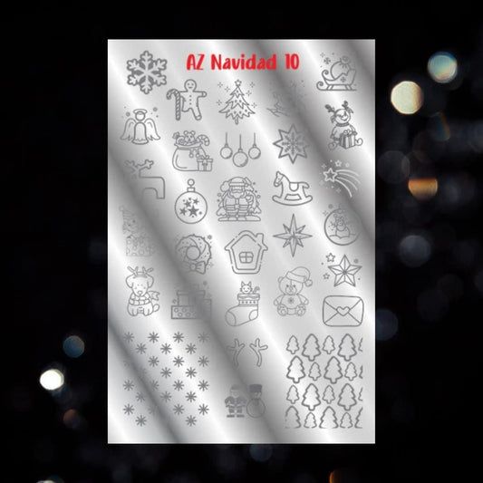 Mundo De Unas Stamping Plates Nail Stamping Plate / MDU Navidad 10/ Nail Stamping Plate/ Christmas Time / Christmas Nails / Nail Stamp