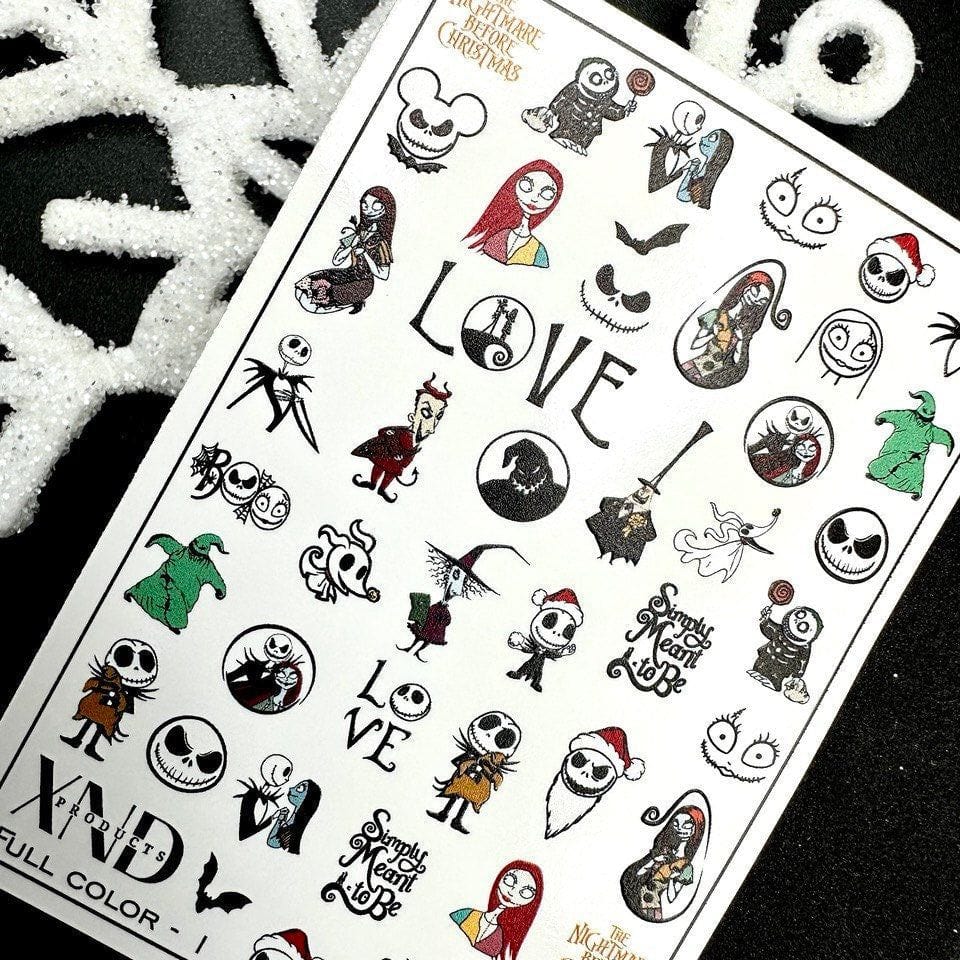 New Max 2D Nail Decal FCX-1 / Nail Decal 2D Christmas Nails/ Jack & Sally inspired
