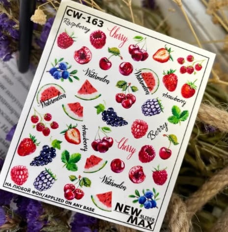 XND Products Nail Decal 2D/ Fruits/Watermelon/ Strawberry/ Cherry/ Berry/ Nail Decals/ Nail Art/ Nail Water Decals