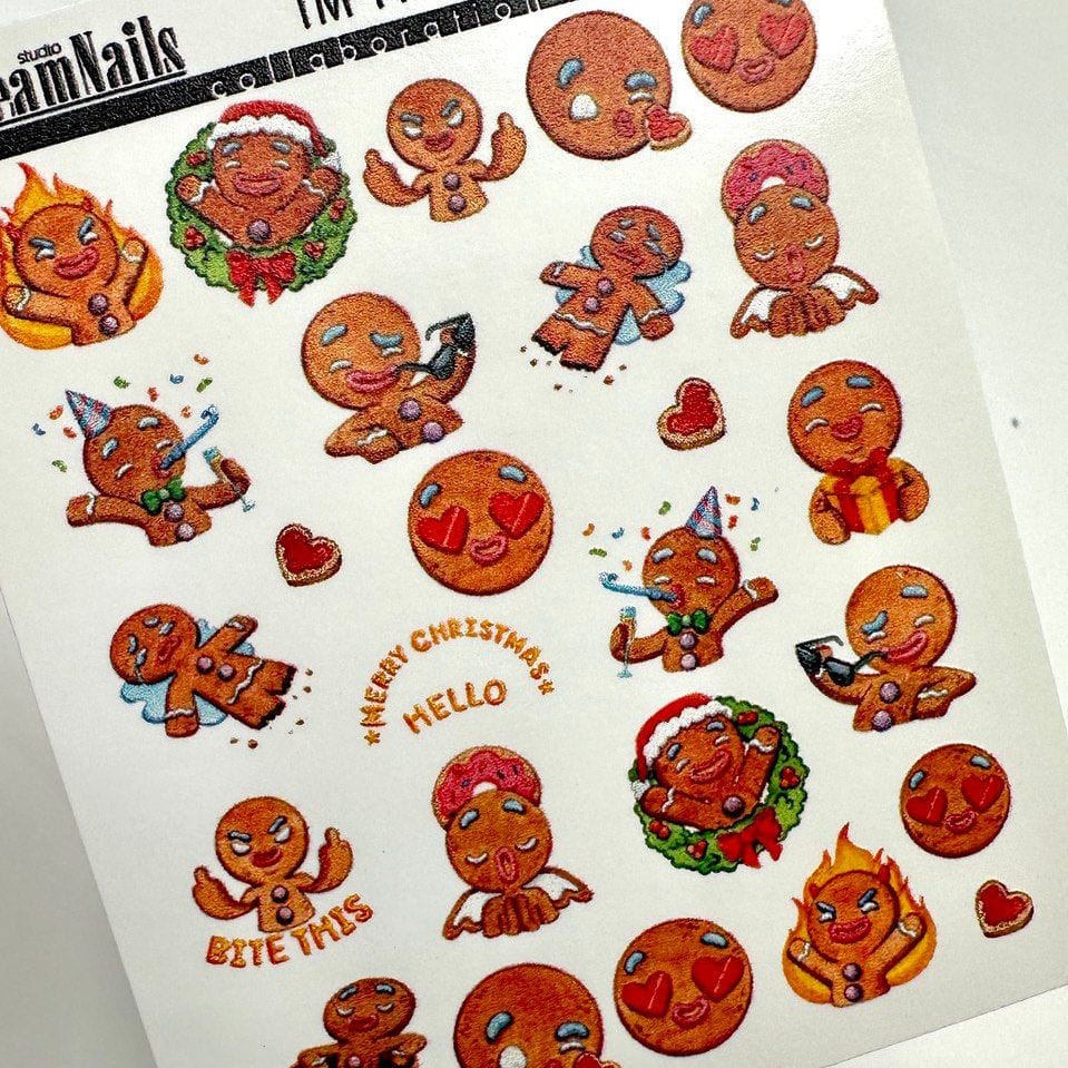 XND Products 2D Nail Decal TM-1139 / Nail Decal 2D/Gingerbread Man/ Christmas
