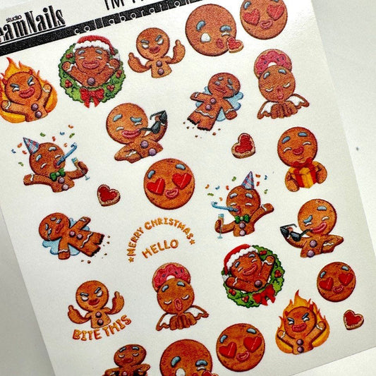 XND Products 2D Nail Decal TM-1139 / Nail Decal 2D/Gingerbread Man/ Christmas
