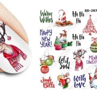 XND Products 2D Nail Decal SD-297 / Nail Decal 2D/Winter Nails/Words/Christmas Nails
