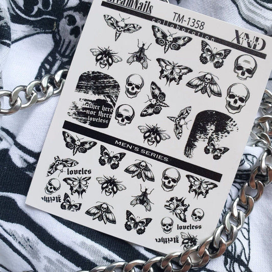 XND Products 2D Nail Decal TM-1358 / Nail Decal 2D / Men series Nail/ Dark