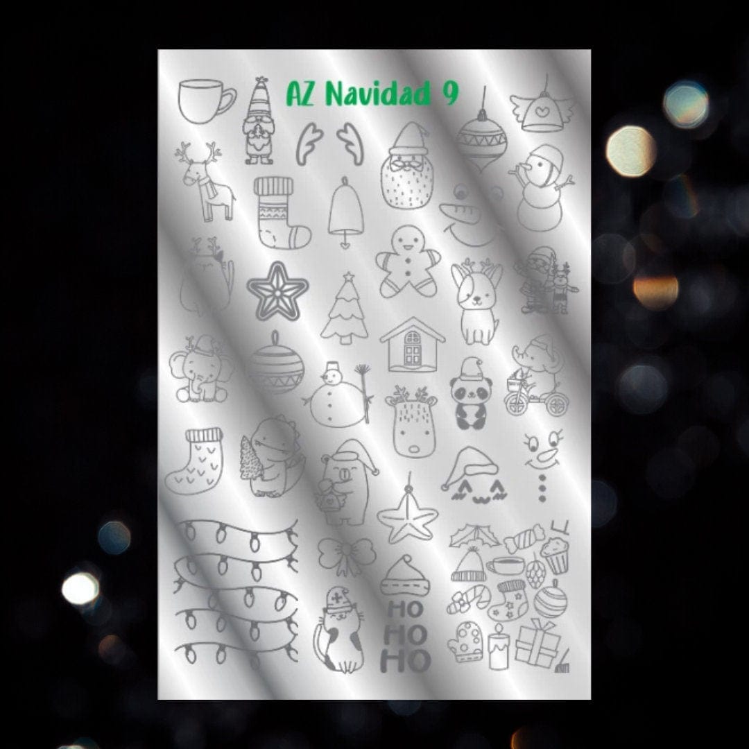 Mundo De Unas Stamping Plates Nail Stamping Plate / MDU Navidad 9/ Nail Stamping Plate/ Christmas/ Ho Ho Ho / Christmas Nails / Nail Stamp