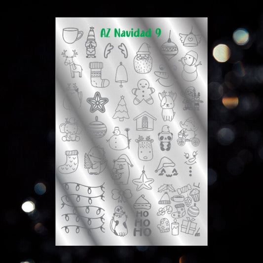 Mundo De Unas Stamping Plates Nail Stamping Plate / MDU Navidad 9/ Nail Stamping Plate/ Christmas/ Ho Ho Ho / Christmas Nails / Nail Stamp