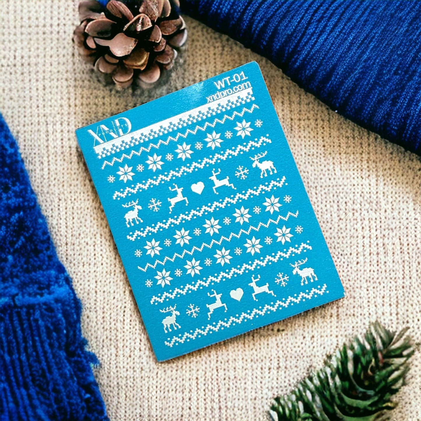 XND Products 2D Nail Decal WT-01 / Nail Decal 2D Christmas/ Nail Sweater Deca