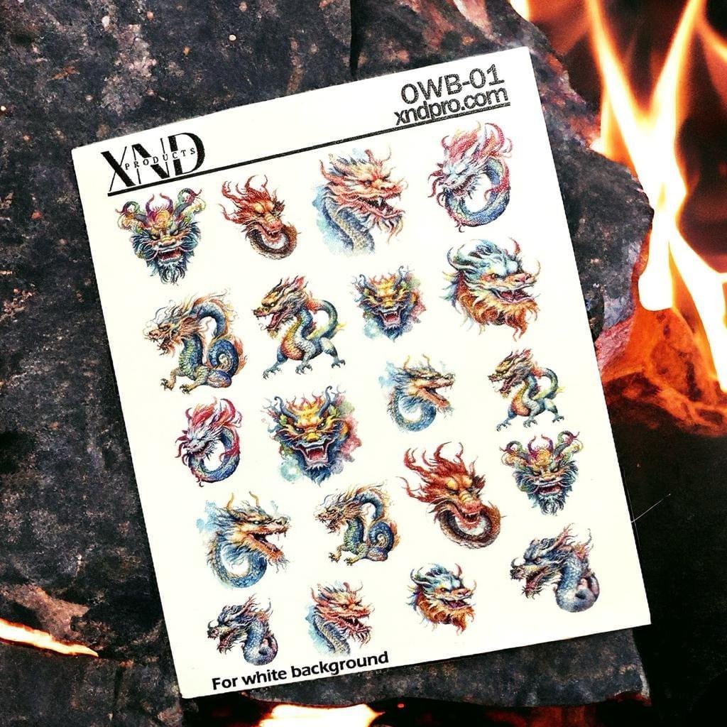 XND Products 2D Nail Decal OWB-01 / Nail Decal 2D /Dragons