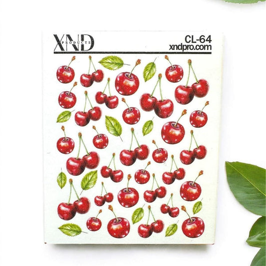 XND Products 2D Nail Decal CL-64 / Nail Decal 2D/ Cherry Nail Water Decal