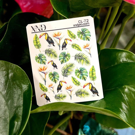 XND Products 2D Nail Decal CL-72 / Nail Decal 2D/ Summer/ Tropical/ Tucan