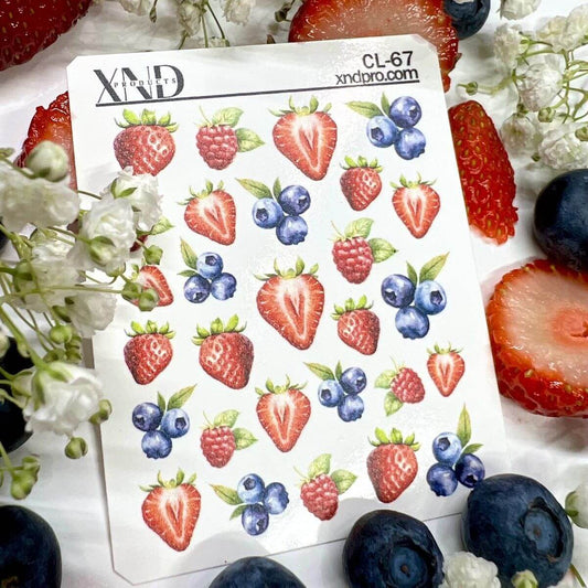 XND Products 2D Nail Decal CL-67 / Nail Decal 2D/ Nail Decals/Berries/ Fruits