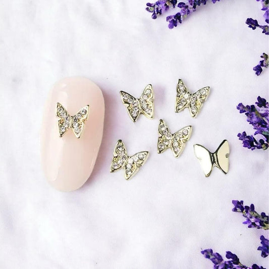 Xochi Nail Designs LLC Nail Charms Gold NCBT / Nail Charms/ Butterfly (Two Colors) - Butterfly Nails, Nail Charms for Spring
