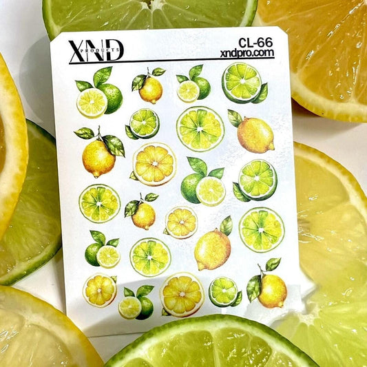 XND Products 2D Nail Decal CL-66 / Nail Decal 2D/ Nail Decals/Fruits/ Lemon