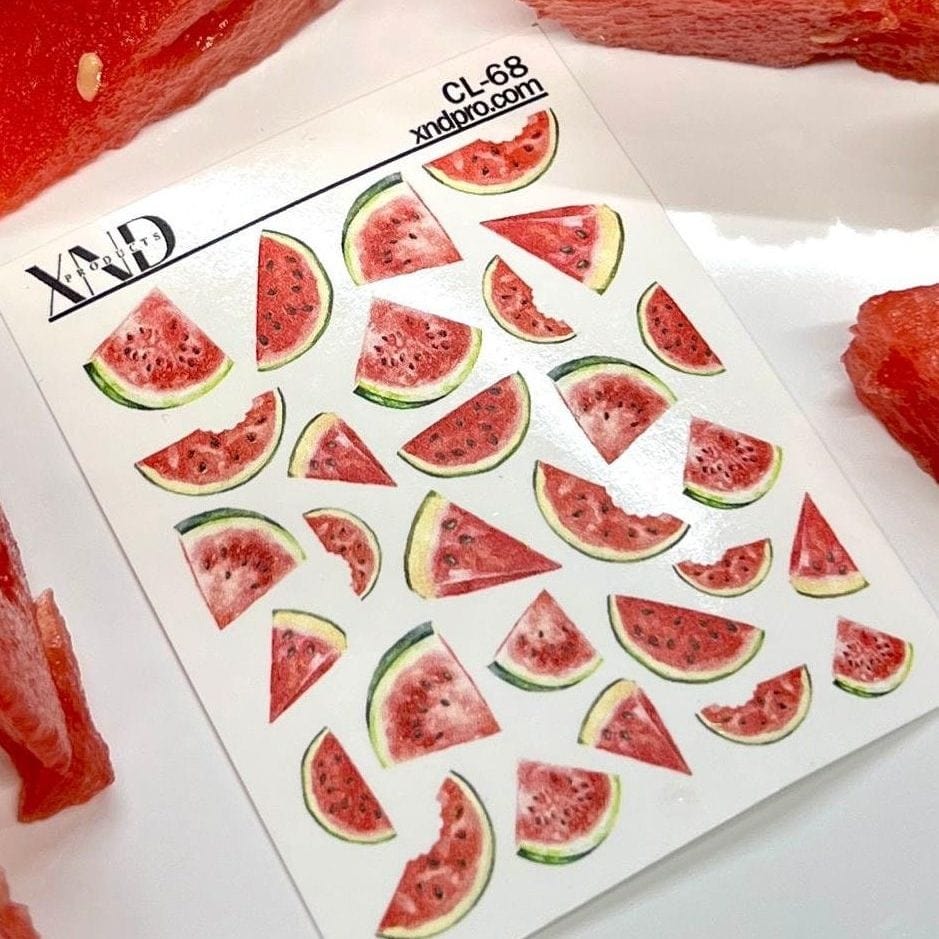 XND Products 2D Nail Decal CL-68 / Nail Decal 2D/ Nail Decals/Watermelon