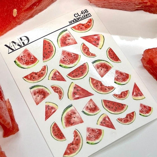 XND Products 2D Nail Decal CL-68 / Nail Decal 2D/ Nail Decals/Watermelon