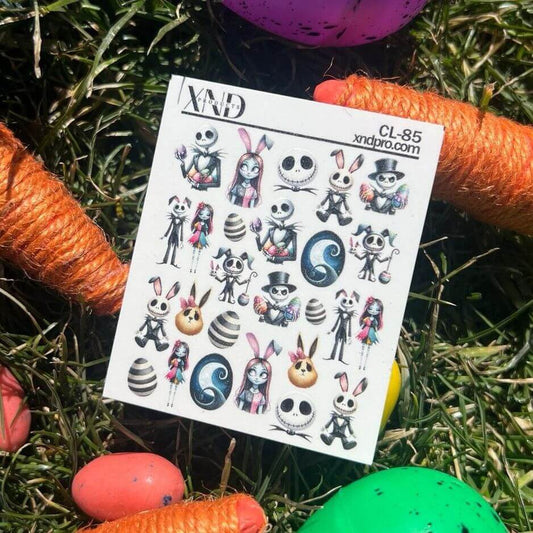 XND Products 2D Nail Decal CL-85 / Nail Decal 2D Jack inspired / Skeleton/ Easter
