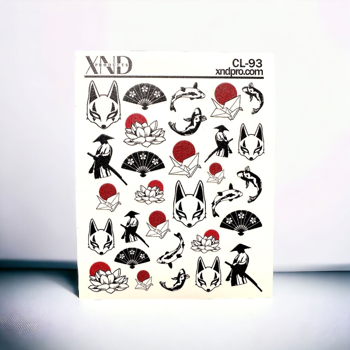 XND Products 2D Nail Decal CL-93 / Nail Decal 2D / Japanese / Samurai / Koi Fish