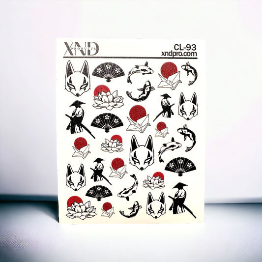 XND Products 2D Nail Decal CL-93 / Nail Decal 2D / Japanese / Samurai / Koi Fish