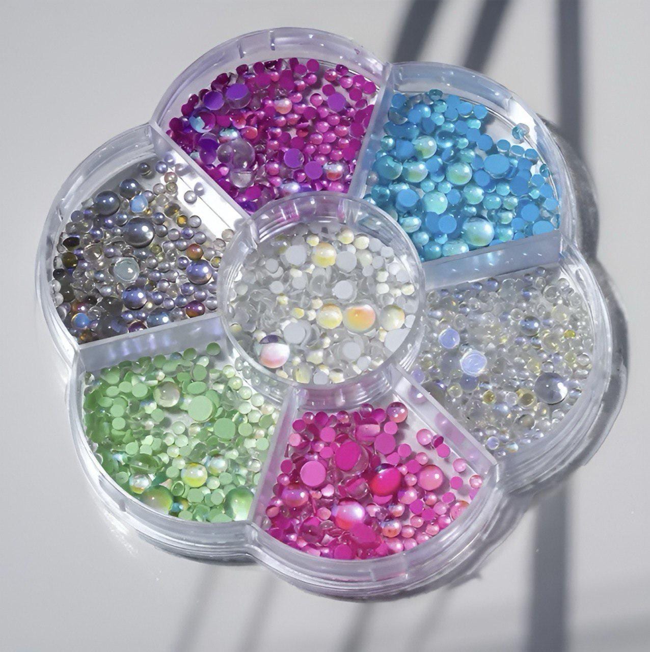 XND Products Nail Art Decorations Mermaid Glass Crystal Aurora Candy Beads for Nail Art, Nail Decoration, Rainbow Beads, Nail Charm, Japanese and Korean Popular Style.