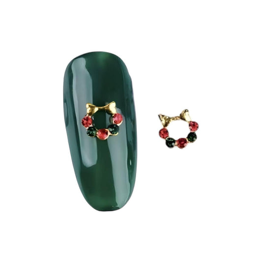 XND Products Nail Charms Nail Charm (2pcs) - Christmas Wreath Rhinestone