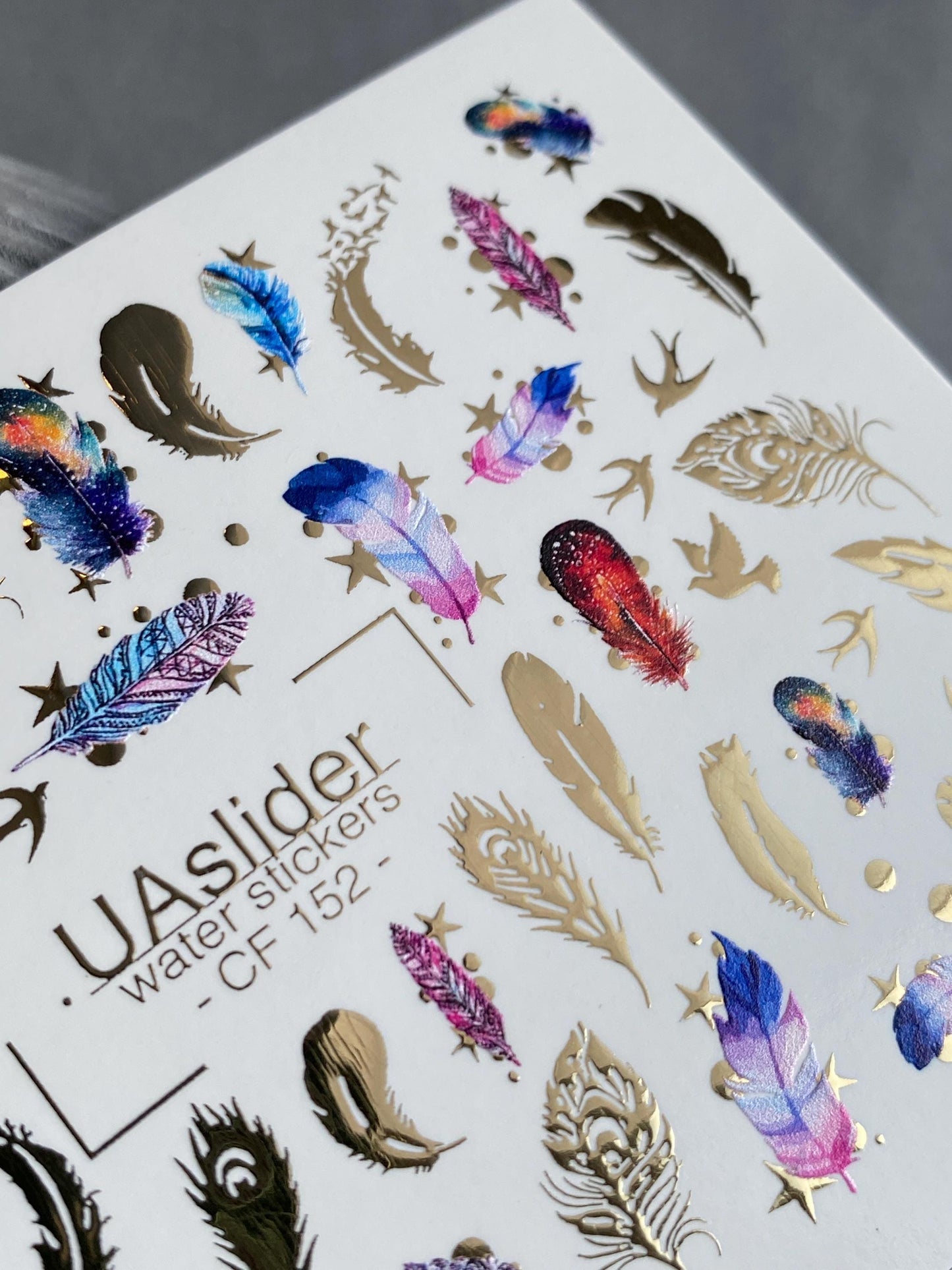 XND Products Nail Water Decal Gold FOIL/ Dream Catcher Feather Boho /Feather Nails / Water transfer / Waterslide / Nail Waterslide Decals/ Nail Art/