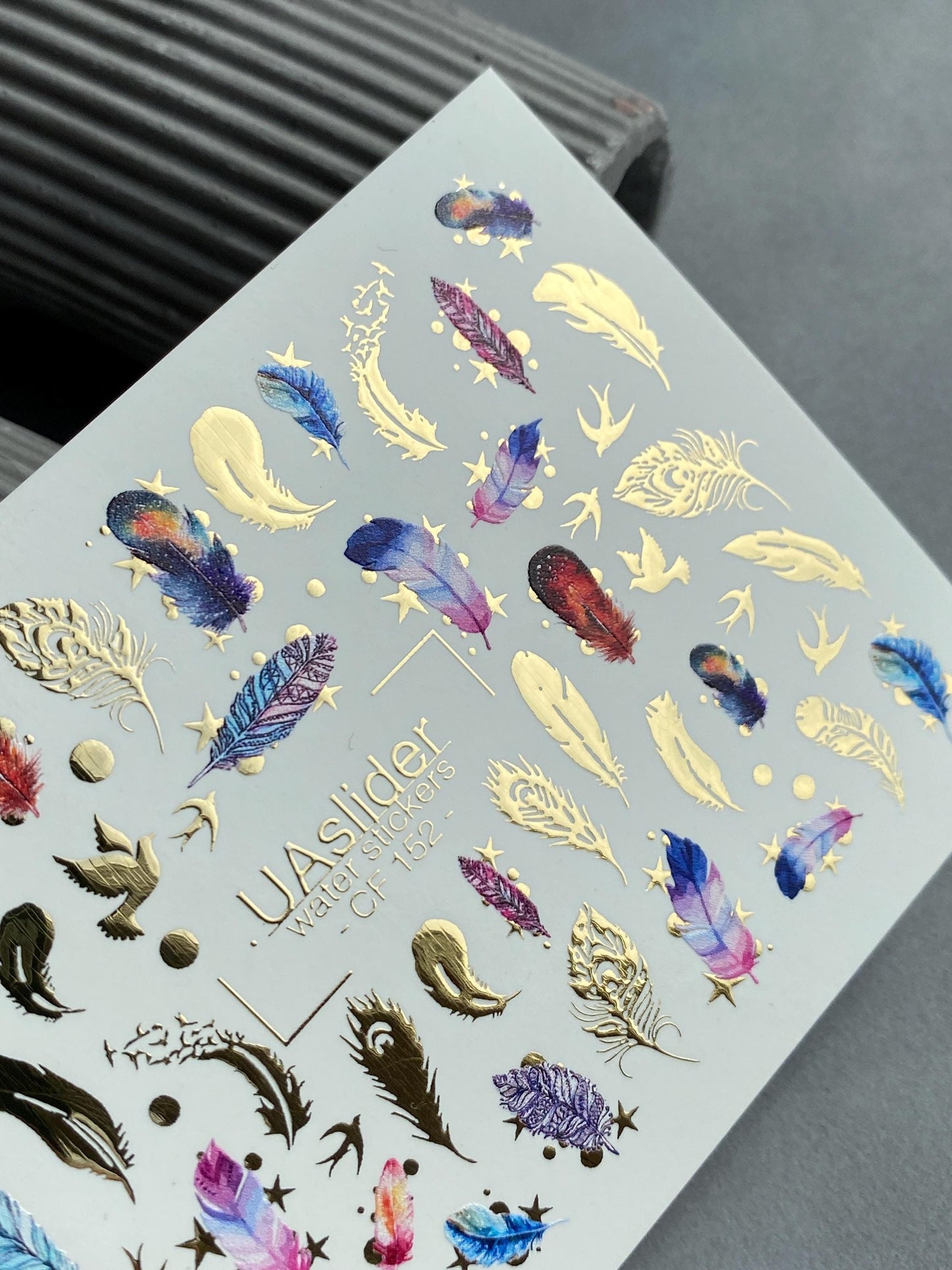 XND Products Nail Water Decal Gold FOIL/ Dream Catcher Feather Boho /Feather Nails / Water transfer / Waterslide / Nail Waterslide Decals/ Nail Art/