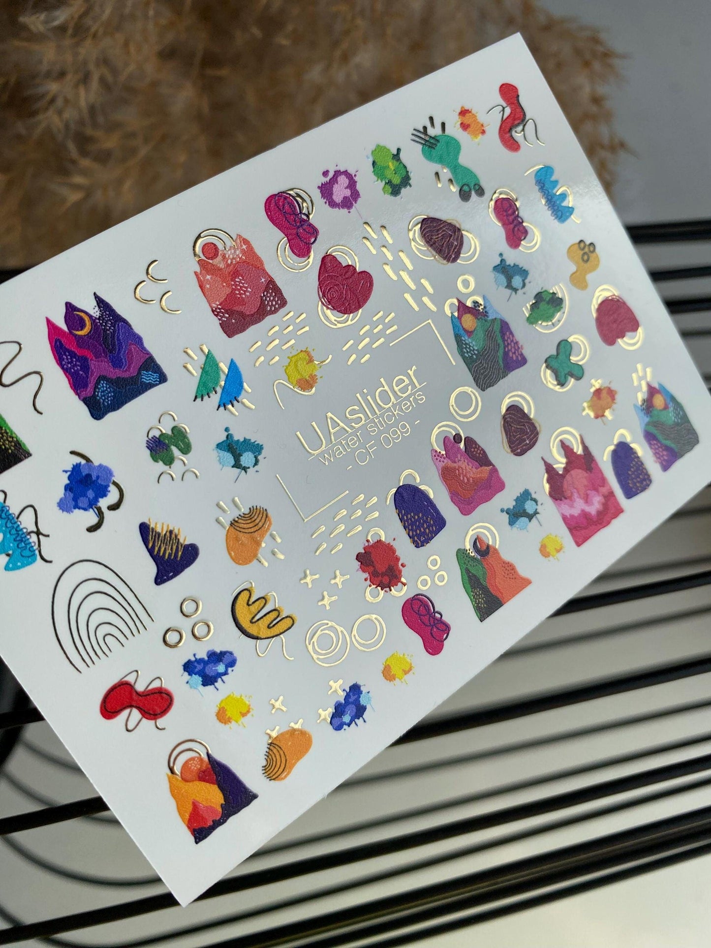 XND Products Nail Water Decal Gold FOIL/Art Painting/ Colorful Nails/ Water Nail Decals/Waterslide / Nail Waterslide Decals/ Nail Art/
