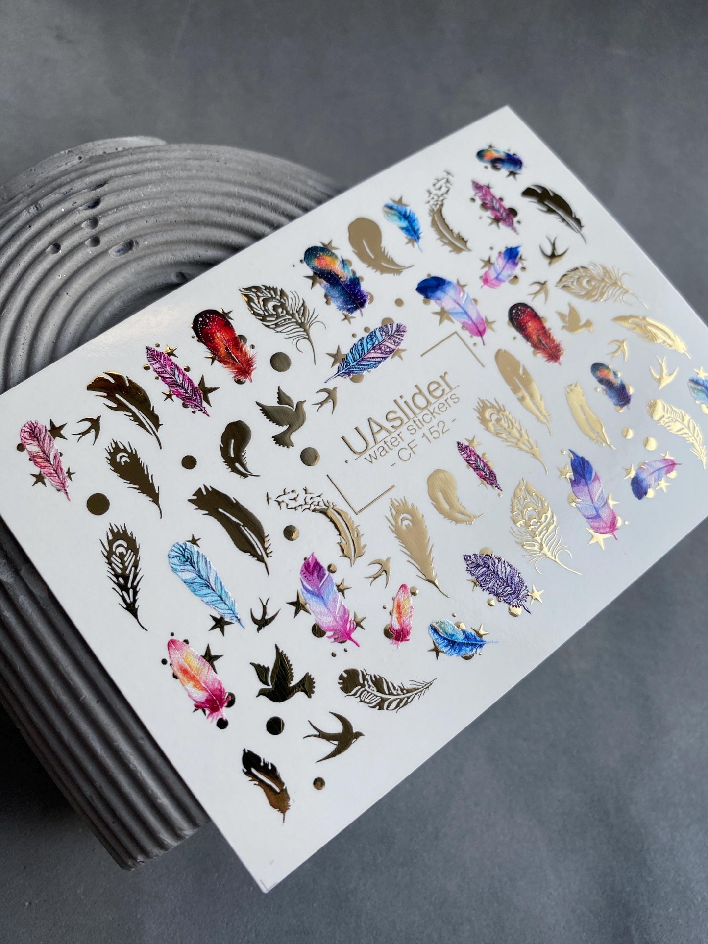 XND Products Nail Water Decal Gold FOIL/ Dream Catcher Feather Boho /Feather Nails / Water transfer / Waterslide / Nail Waterslide Decals/ Nail Art/