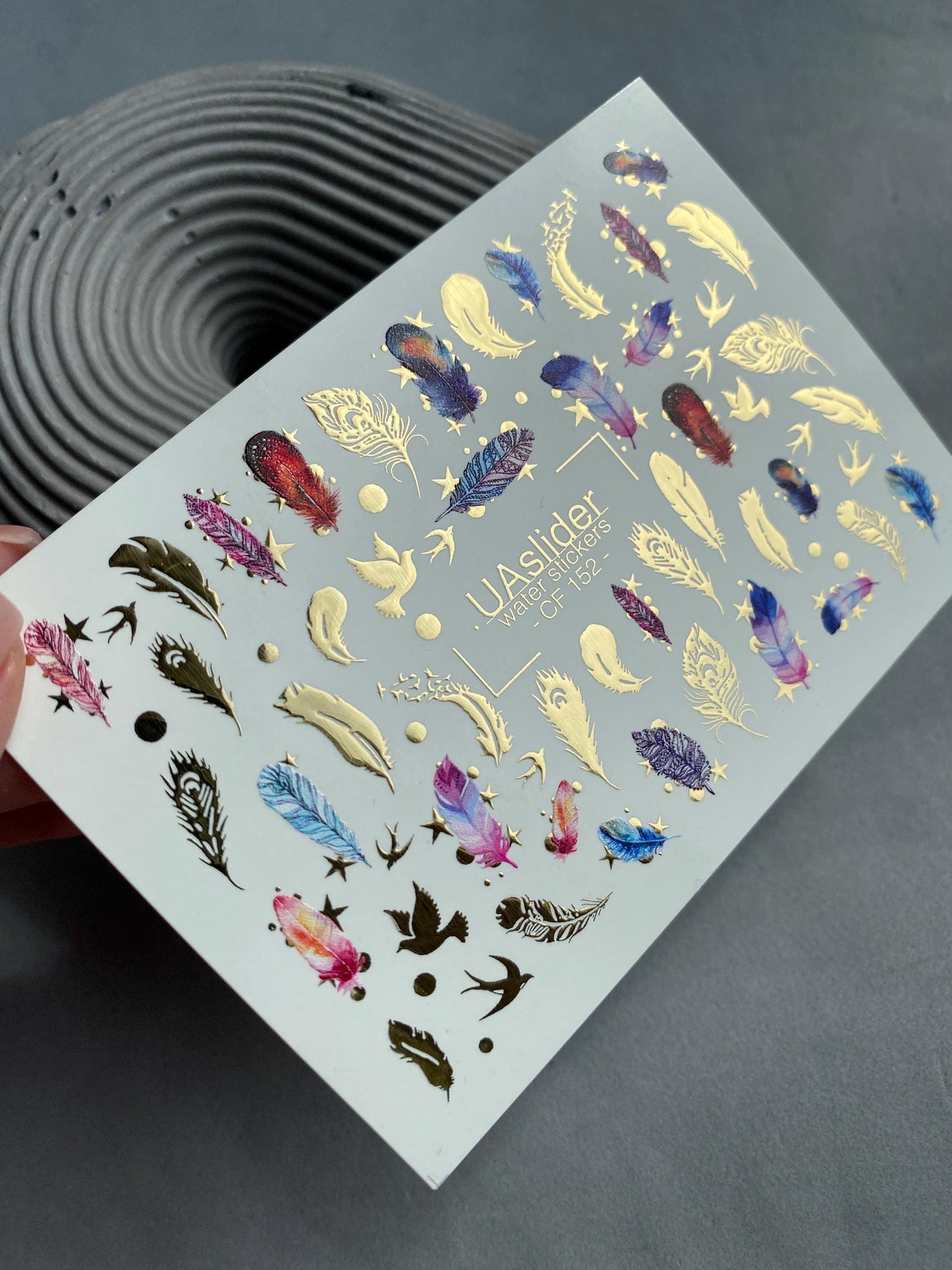 XND Products Nail Water Decal Gold FOIL/ Dream Catcher Feather Boho /Feather Nails / Water transfer / Waterslide / Nail Waterslide Decals/ Nail Art/