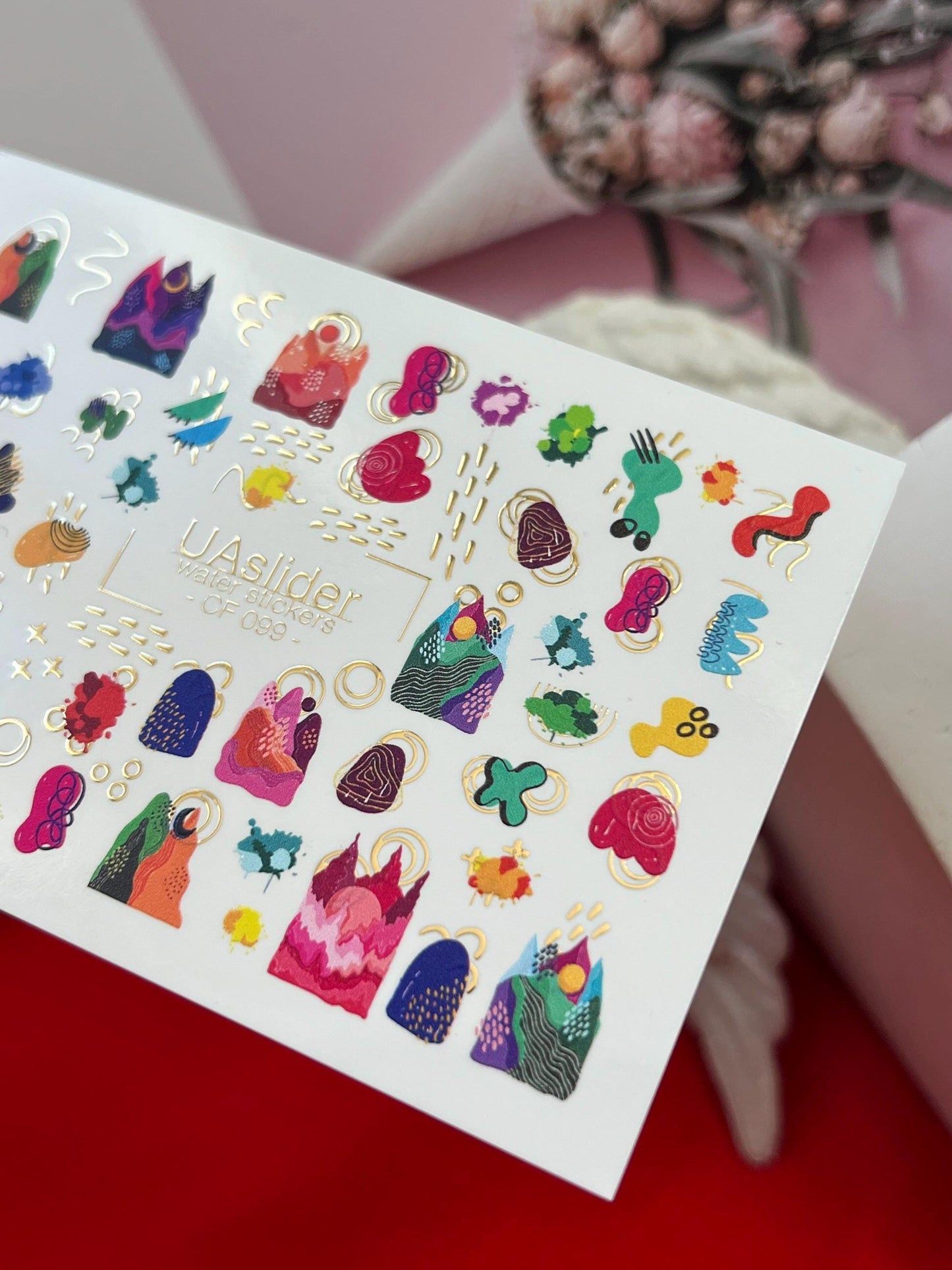 XND Products Nail Water Decal Gold FOIL/Art Painting/ Colorful Nails/ Water Nail Decals/Waterslide / Nail Waterslide Decals/ Nail Art/