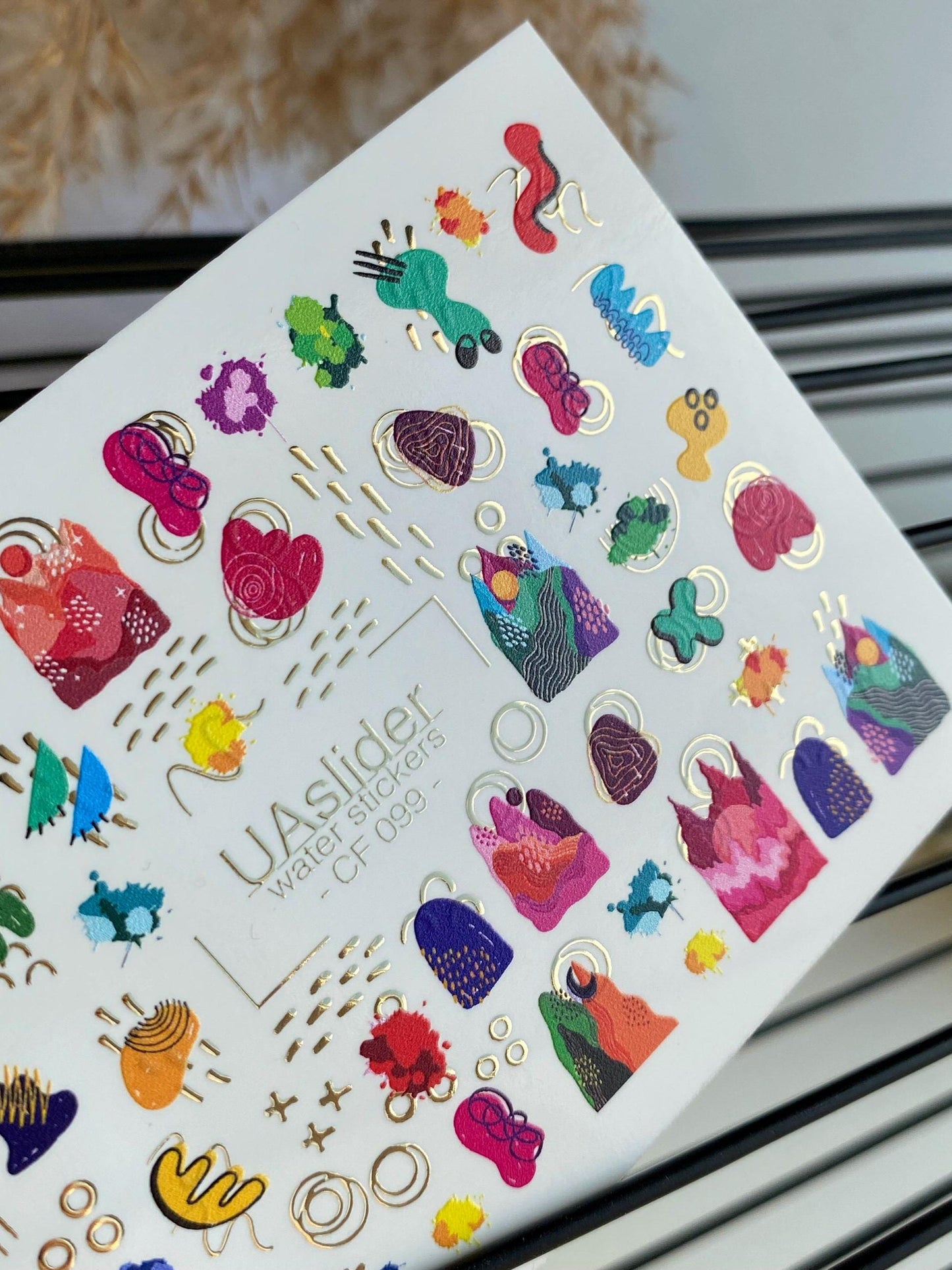 XND Products Nail Water Decal Gold FOIL/Art Painting/ Colorful Nails/ Water Nail Decals/Waterslide / Nail Waterslide Decals/ Nail Art/
