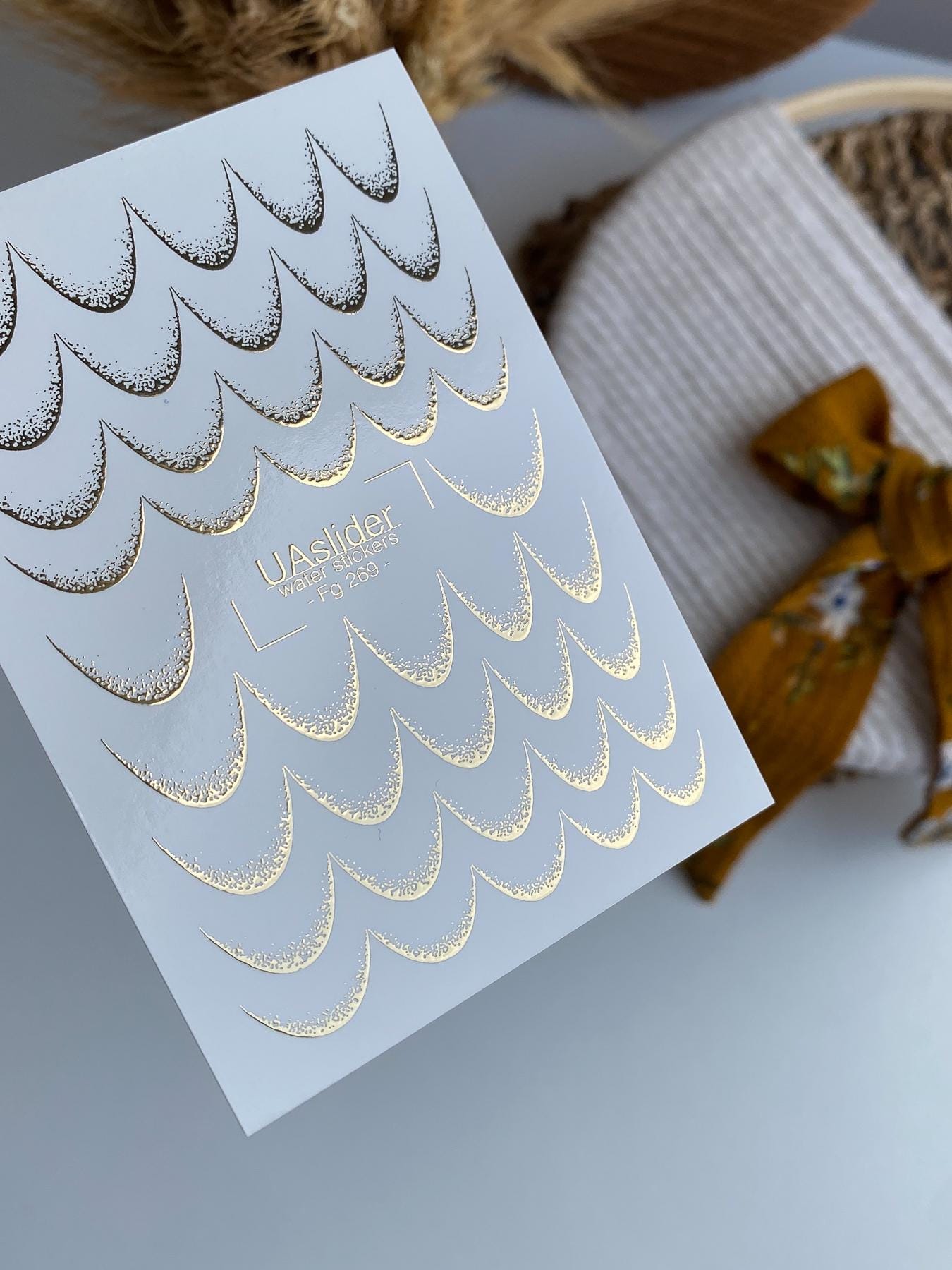 XND Products Nail Water Decal Gold FOIL/ Gold French Tip/ French Line/ French Nail Tattoo /Waterslide / Nail Waterslide Decals/ Nail Art/