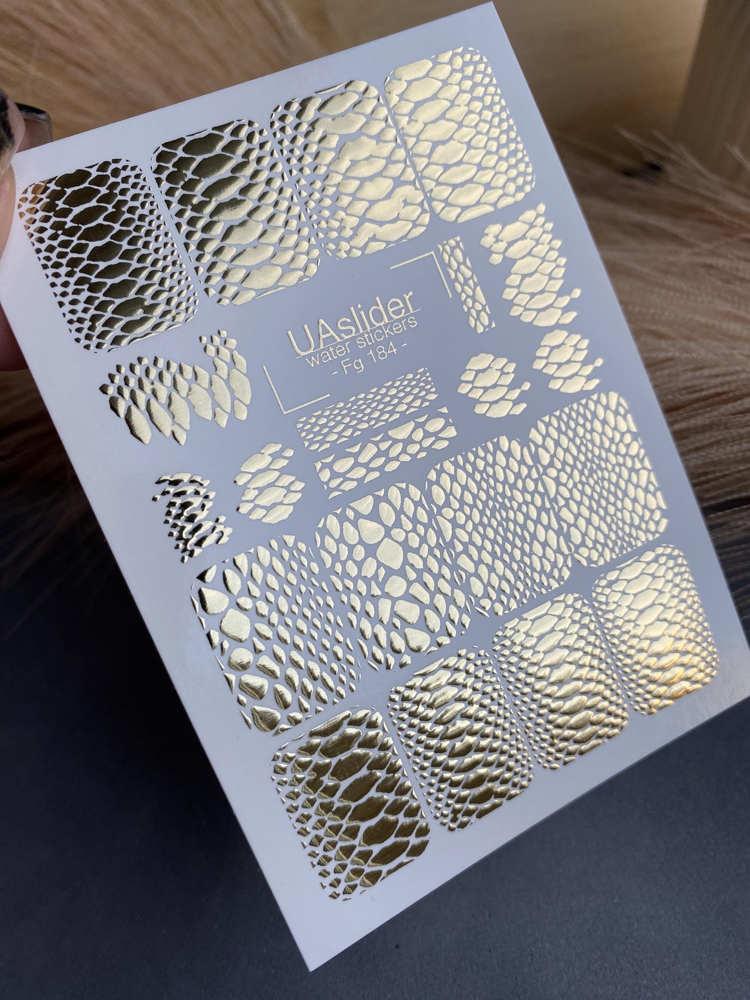 XND Products Nail Water Decal Gold FOIL/ Snake Skin Effect/ Snake Skin Wraps/  Waterslide / Nail Waterslide Decals/ Nail Art/