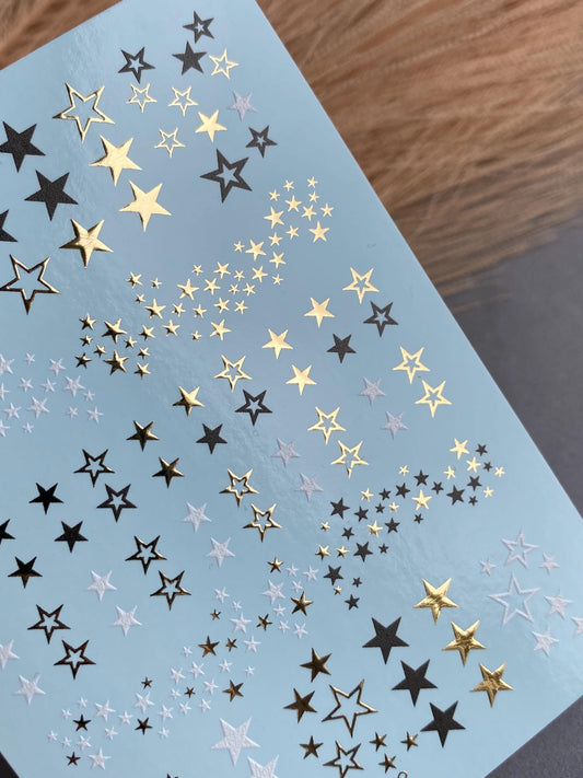 XND Products Nail Water Decal Gold FOIL/ Gold Star Nail decals/ Sparkly Nails/ Stars / Waterslide /Nail Waterslide Decals/Nail Art/
