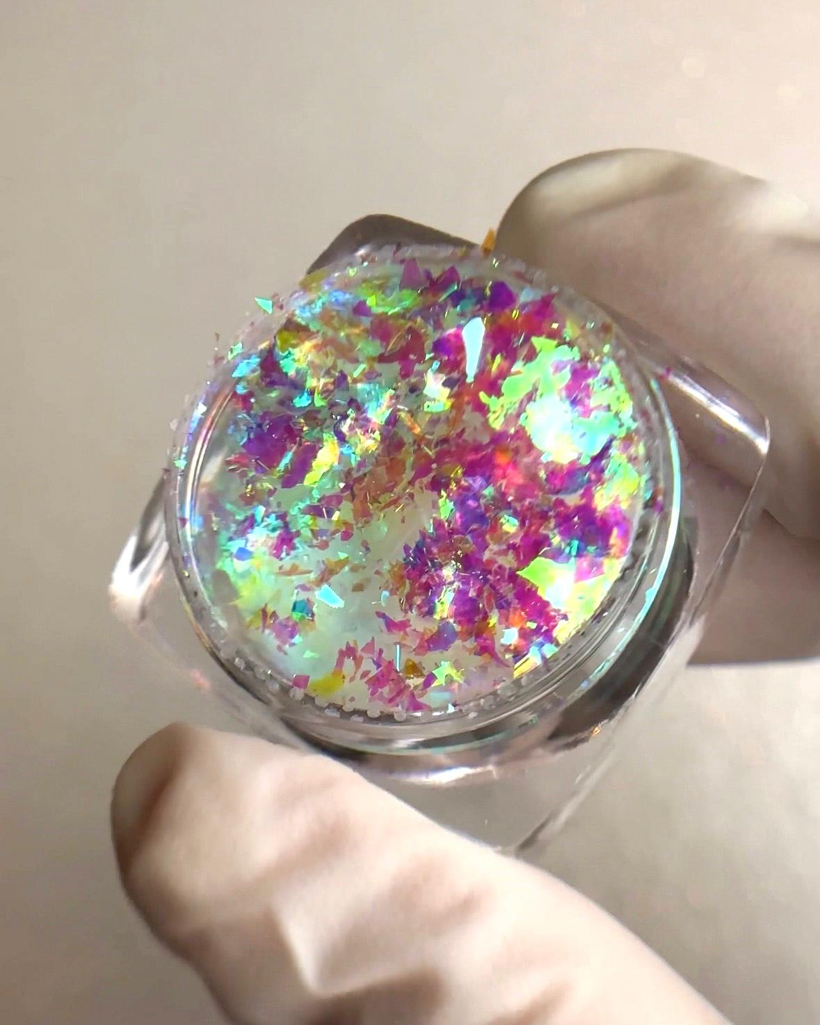 XND Products Flakes Opal Aurora Flakes 2, Opal Flake, Holographic Flakes, Fairy Iridescent Flakes