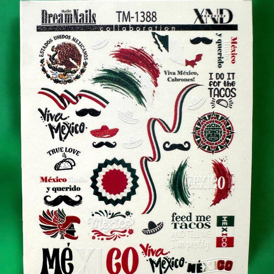 XND Products 2D Nail Decal TM-1388 / Nail Decal 2D /Mexico/ Cultural/ Heritage/ Cinco de Mayo