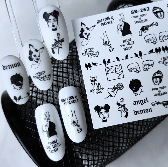 XND Products 2D Nail Decal SB-262 / Nail Decal 2D Woman/ Sexy / Bunny Mask / Bondage
