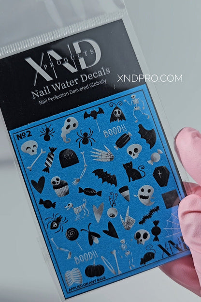 NO.2 / Nail Decal 2D Halloween/ Skull