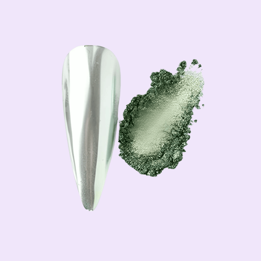 XND Products Nail Chromes & Pigments Mint Frosting – Soft Mint Green Pastel Chrome Nail Powder