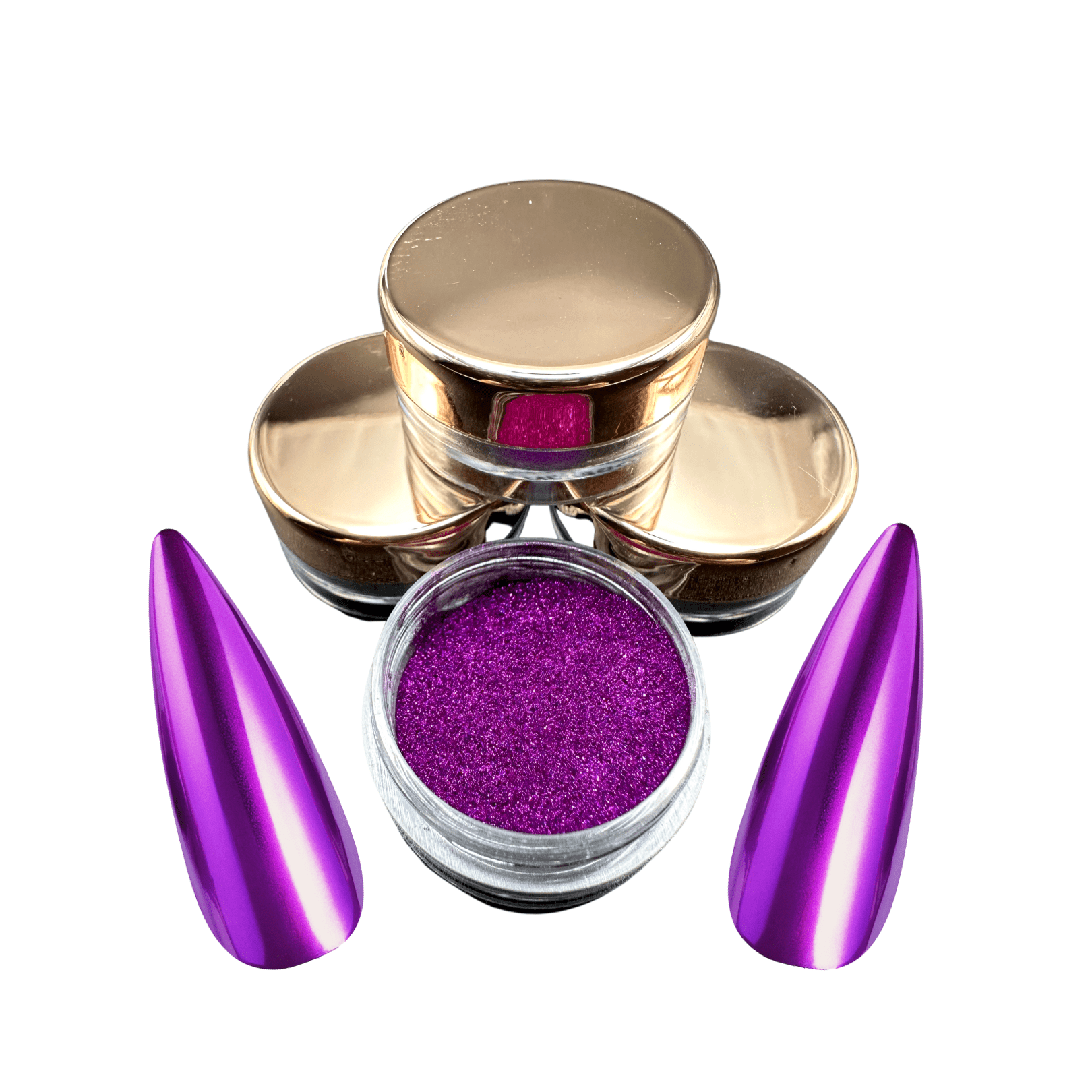 XND Products Nail Chromes & Pigments JMC-05 Amethyst, Pink Magenta Chrome Powder, Solid Color Chrome, Metallic Nails, Mirror Effect