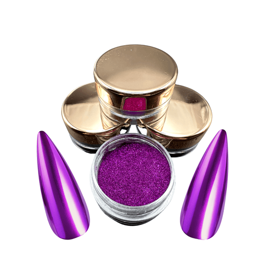 XND Products Nail Chromes & Pigments JMC-05 Amethyst, Pink Magenta Chrome Powder, Solid Color Chrome, Metallic Nails, Mirror Effect