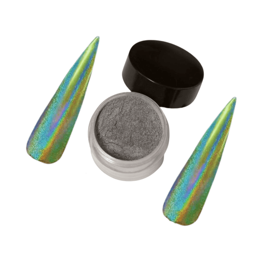 XND Products Nail Chromes & Pigments NH2098B / Green Hue - Aurora Holographic, Unicorn, Rainbow, Chrome, Color Shifting
