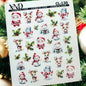 XND Products 2D Nail Decal CL-136 Nail Decal 2D Christmas /Santa/ Snowman /Reindeer/ Christmas Nails/ Winter Nails/ Holly Leaf