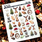 XND Products 2D Nail Decal CL-14 Nail Decal 2D/ Woodland Animals /Forest / Cozy autumn/ Deer/ Fox/ Rabbit/ Raccoon/ Leaves/