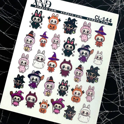XND Products 2D Nail Decal CL-144 Nail Decal 2D/ IA creation inspired by Labubu/Halloween Nails/ Monsters Elves