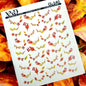 XND Products 2D Nail Decal CL-140 / Nail Decal 2D/ /Autumn Leaves & Berries /Autumn Nails/ Leaf Nail Art/ Fall Nails