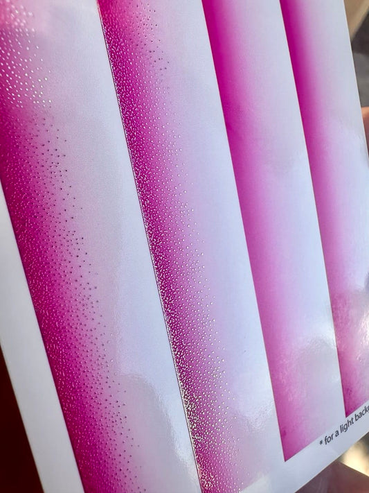 UA Slider 2D Nail Decal CF-634 Nail Water Decal Silver FOIL/ Pink Ombre Gradient / Ombré Fade/ French Nails