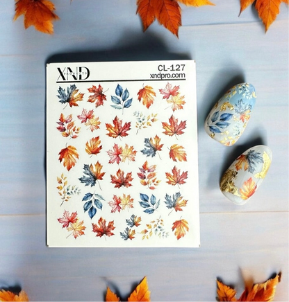 CL-127 / Nail Decal 2D / Fall /Autumn/ Maple Leaf/ Autumn Nails