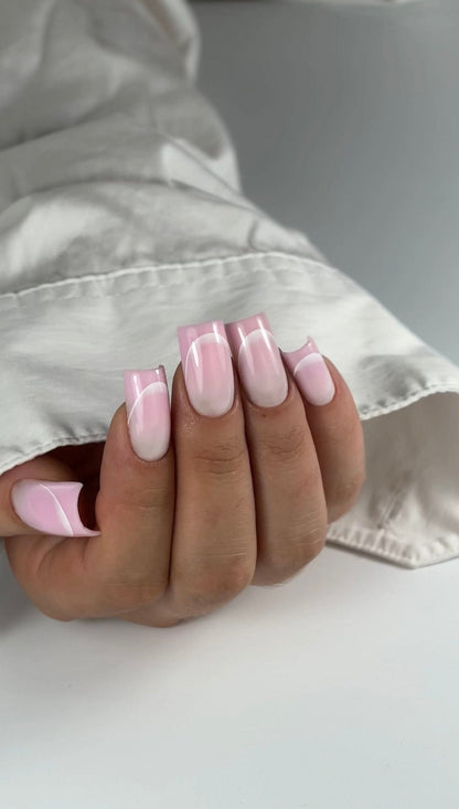 New Max 2D Nail Decal FC-115 /Nail Water Decal, French Tip, French Line, White French