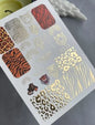 UA Slider 2D Nail Decal CF-038 Nail Water Decal Gold FOIL/ Leopard Spots/ Tiger Stripes/ Wild Animal Print Nail/