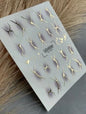 UA Slider 2D Nail Decal CF-304 Nail Decal Gold FOIL/ Blush/ Purple Airbrush/Silhouette/ Hearts/  Sparkles/ Romantic Gold Foil